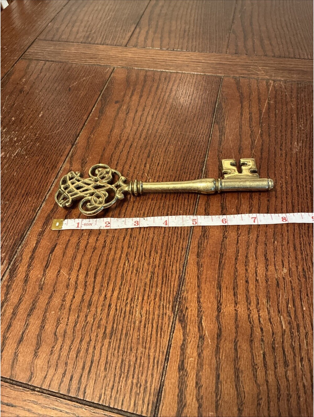 Vintage Virginia Metalcrafters Brass Thomas Jefferson Skeleton Key Paperweight